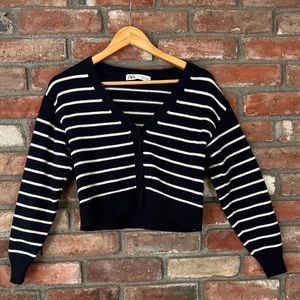ZARA Navy Sweater Cardigan